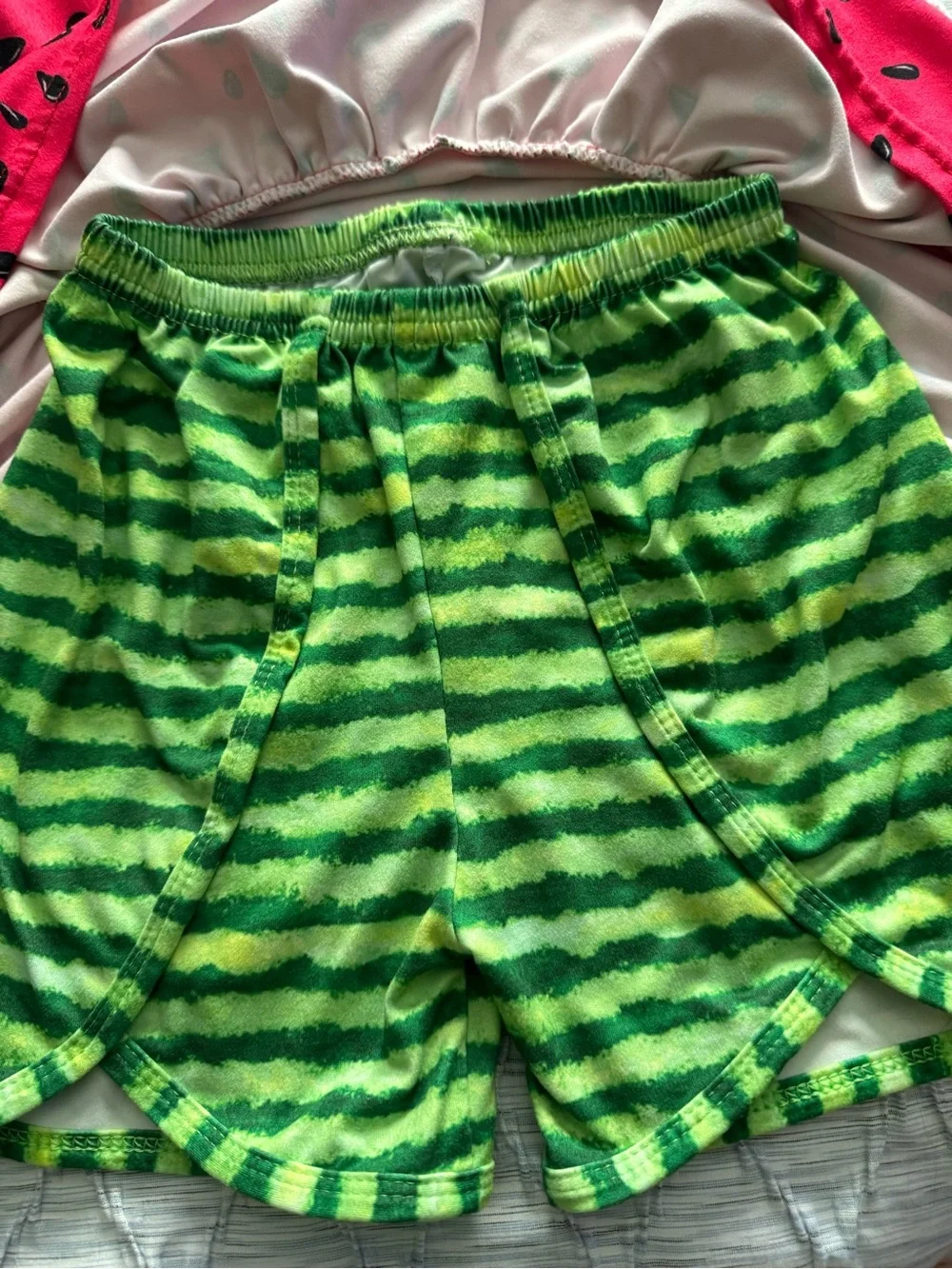 Girls Watermelon Print Shorts Set